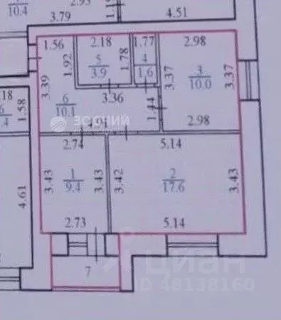 2-к кв. Чувашия, Чебоксары ул. Богдана Хмельницкого, 127к2 (55.0 м) - Фото 1