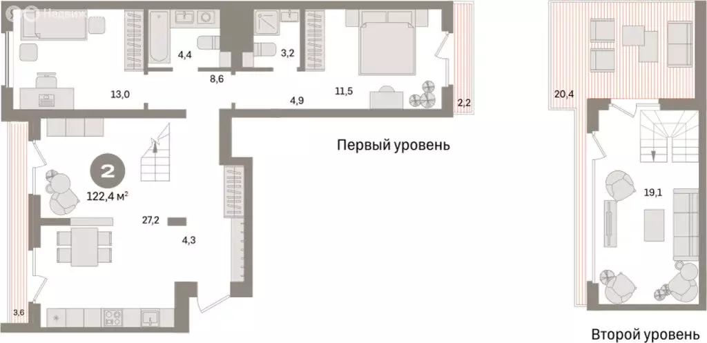 2-комнатная квартира: Екатеринбург, улица Советских Женщин (122.4 м) - Фото 1