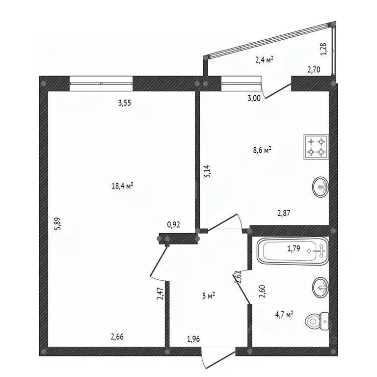 1-к кв. Башкортостан, Уфа ул. Генерала Кусимова, 19 (36.7 м) - Фото 1