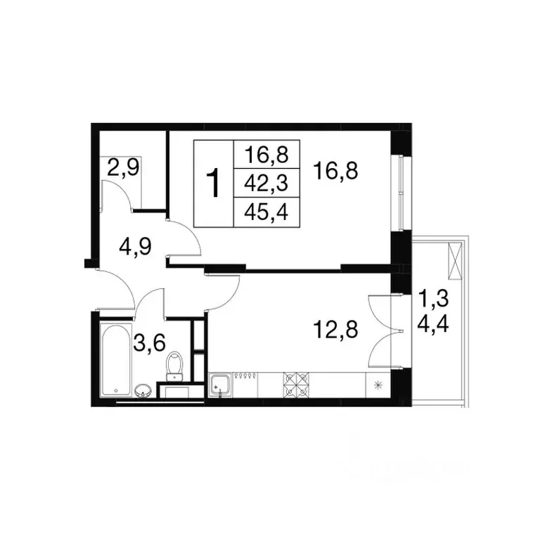 1-к кв. Московская область, Котельники ул. Кузьминская, 5к1 (40.0 м) - Фото 1