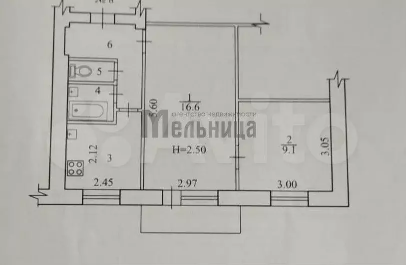 2-к. квартира, 43 м, 3/5 эт. - Фото 0