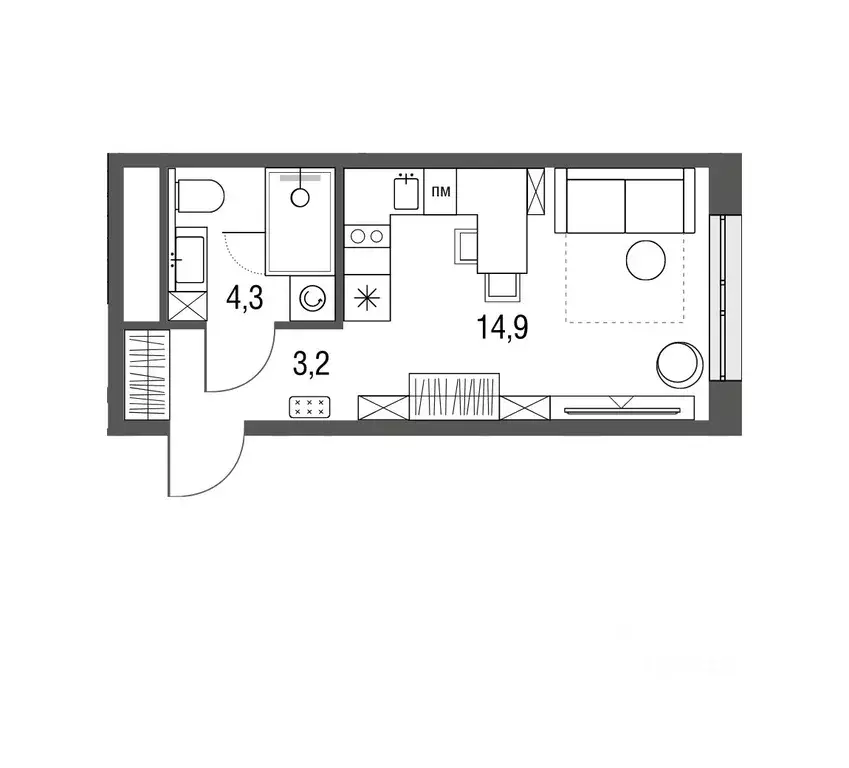 Студия Москва Тагильская ул., 2к1 (22.4 м) - Фото 0