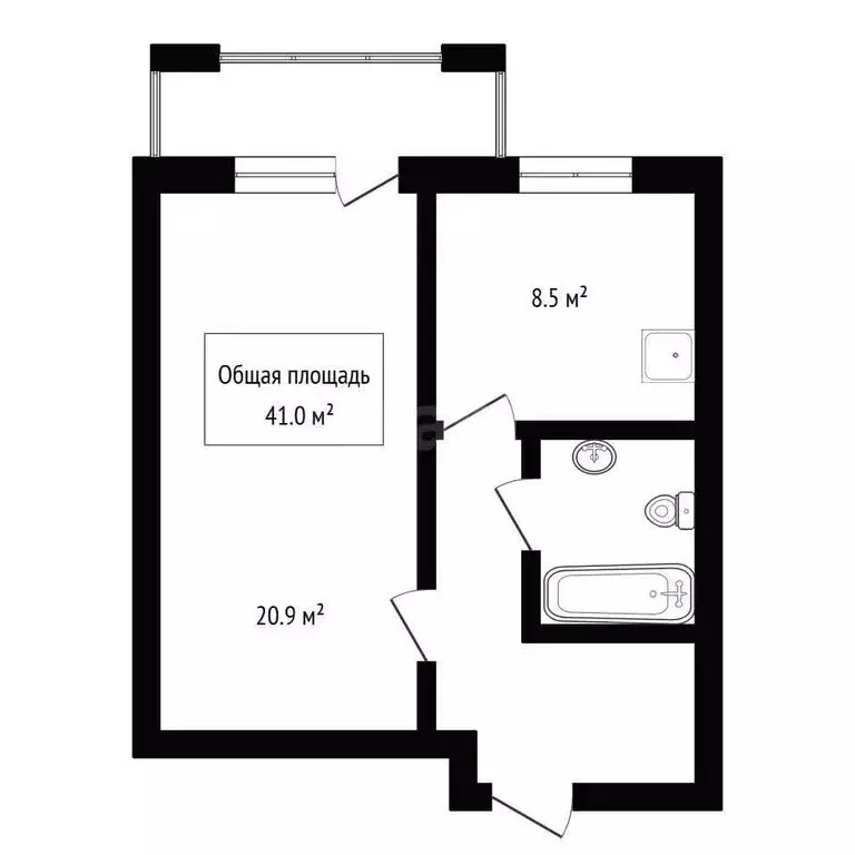 1-комнатная квартира: Бердск, улица Красная Сибирь, 113 (41 м) - Фото 1