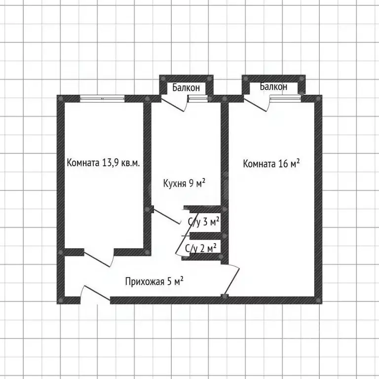 2-к кв. Адыгея, Майкоп Батарейная ул., 2А (48.9 м) - Фото 2