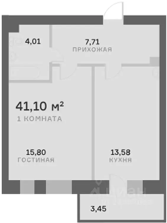 1-к кв. Красноярский край, Красноярск Регатная ул., 1 (40.0 м) - Фото 2
