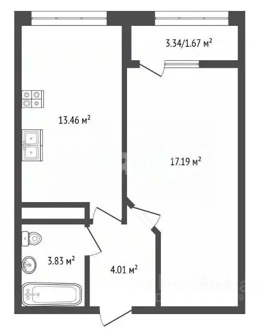 1-к кв. Крым, Симферопольский район, с. Мирное ул. Крымской Весны, ... - Фото 2
