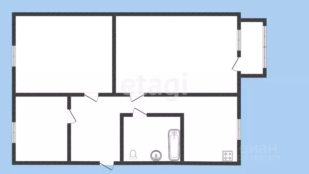 3-к кв. Иркутская область, Иркутск ул. Поленова, 14 (61.5 м) - Фото 1
