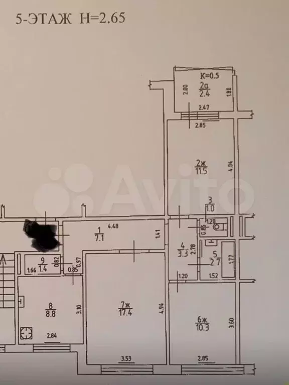 3-к. квартира, 63,5 м, 5/9 эт. - Фото 0