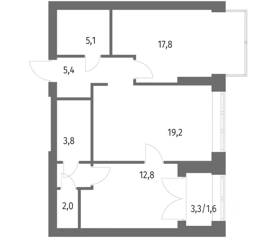 2-к кв. Санкт-Петербург ул. Академика Константинова, 1к1 (69.5 м) - Фото 0