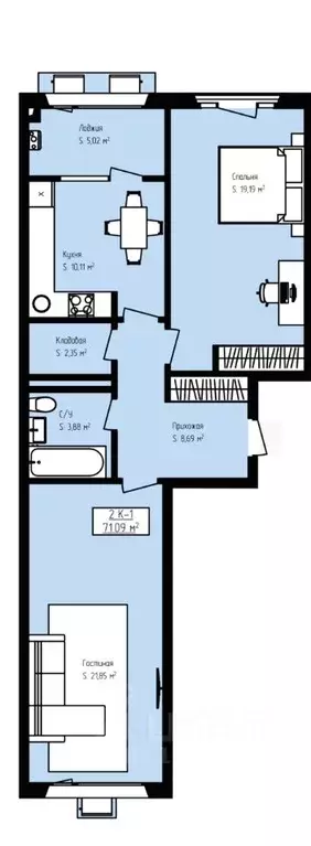 2-к кв. Дагестан, Дербент Камеллия жилой комплекс (71.09 м) - Фото 1