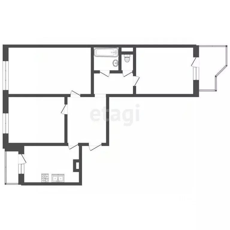 3-к кв. Костромская область, Кострома ул. Северной Правды, 33 (65.1 м) - Фото 1