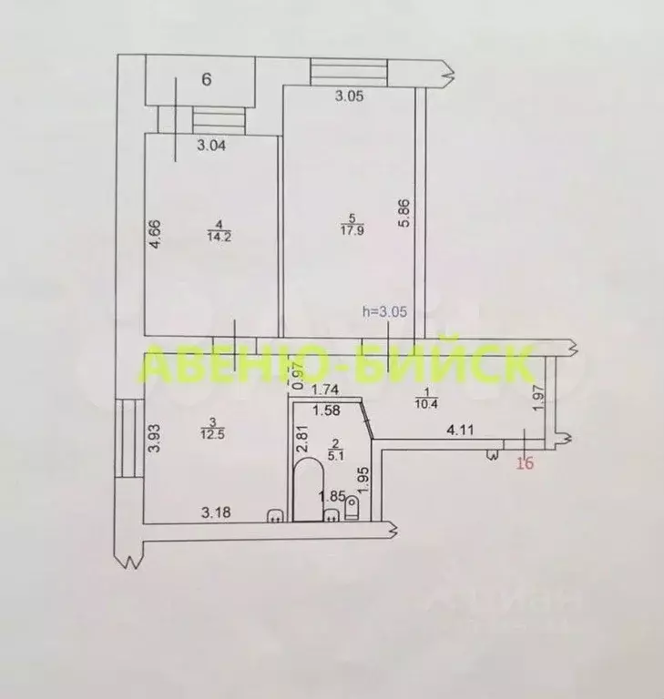 2-к кв. Алтайский край, Бийск Стахановская ул., 2/2 (62.0 м) - Фото 2