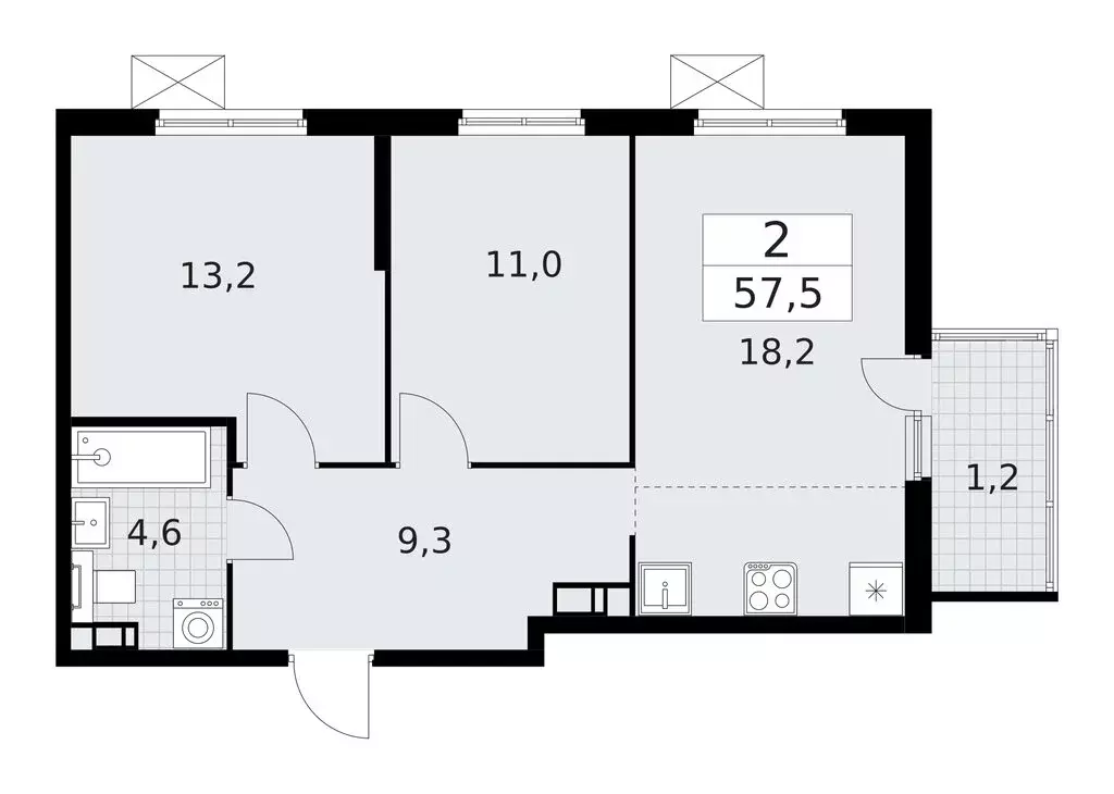 2-комнатная квартира: Лаголово, жилой комплекс А101 Лаголово, 1.3-1 ... - Фото 0