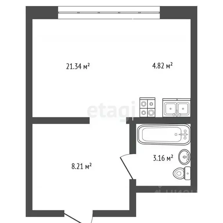 Студия Ханты-Мансийский АО, Сургут Пролетарский просп., с9 (38.0 м) - Фото 2