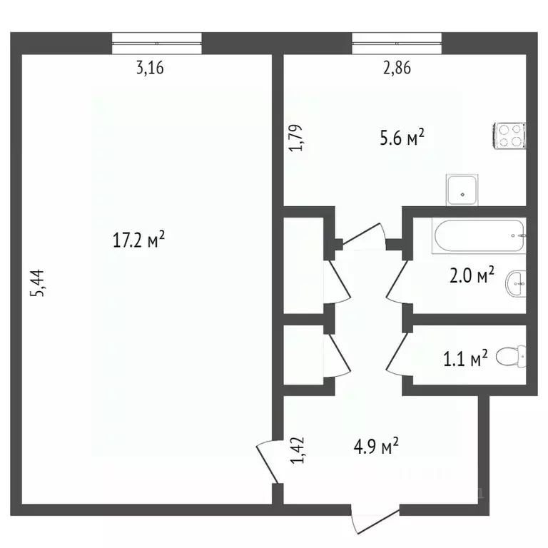 Комната Ямало-Ненецкий АО, Новый Уренгой Юбилейная ул., 2 (17.3 м) - Фото 2