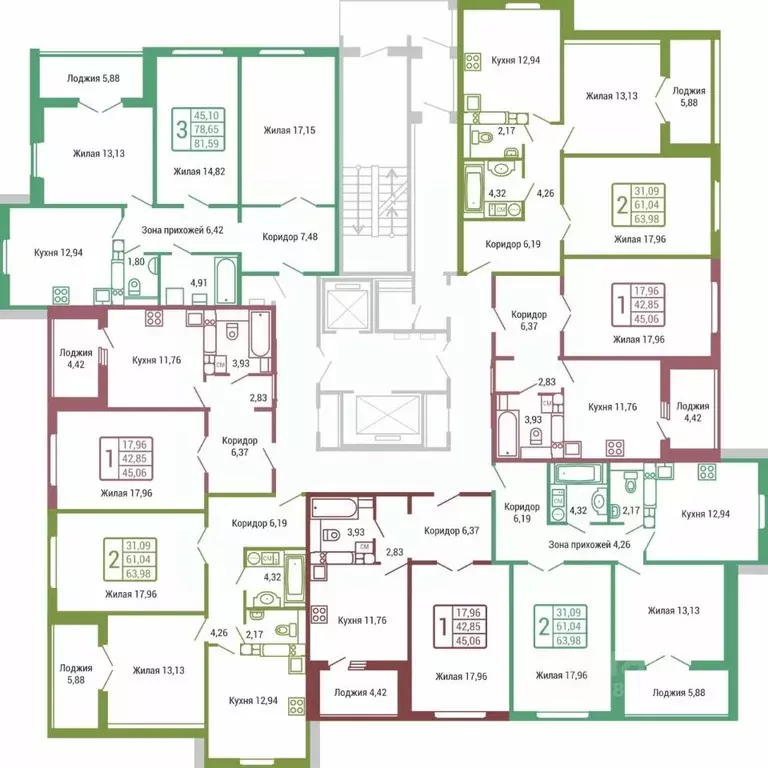 1-к кв. Калужская область, Обнинск ул. Табулевича, 1 (43.0 м) - Фото 2