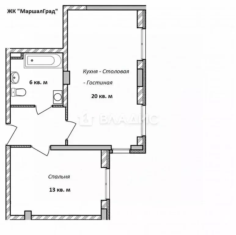 1-к кв. Нижегородская область, Нижний Новгород ул. Маршала Баграмяна, ... - Фото 1