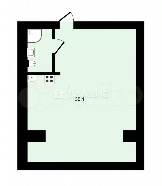 Квартира-студия, 39 м, 7/16 эт. - Фото 0