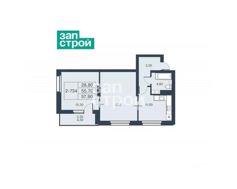 2-к кв. Санкт-Петербург просп. Патриотов, 34 (60.0 м) - Фото 1