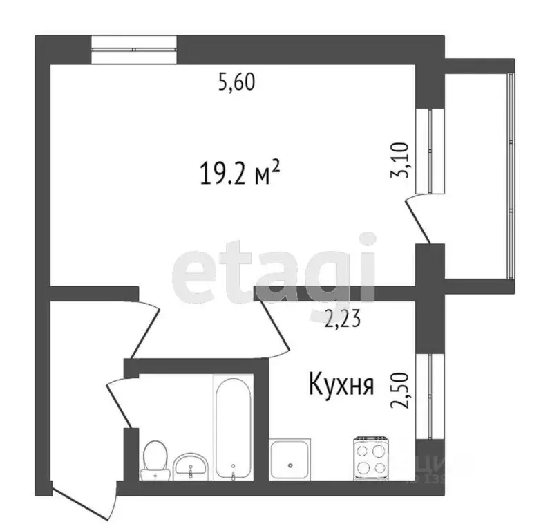 1-к кв. Тюменская область, Тюмень Севастопольская ул., 21 (30.7 м) - Фото 2
