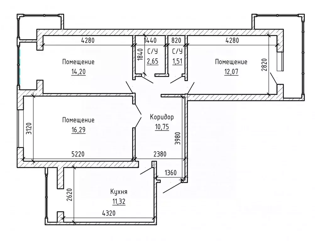 3-к кв. Кабардино-Балкария, Нальчик ул. Шогенова (75.0 м) - Фото 2