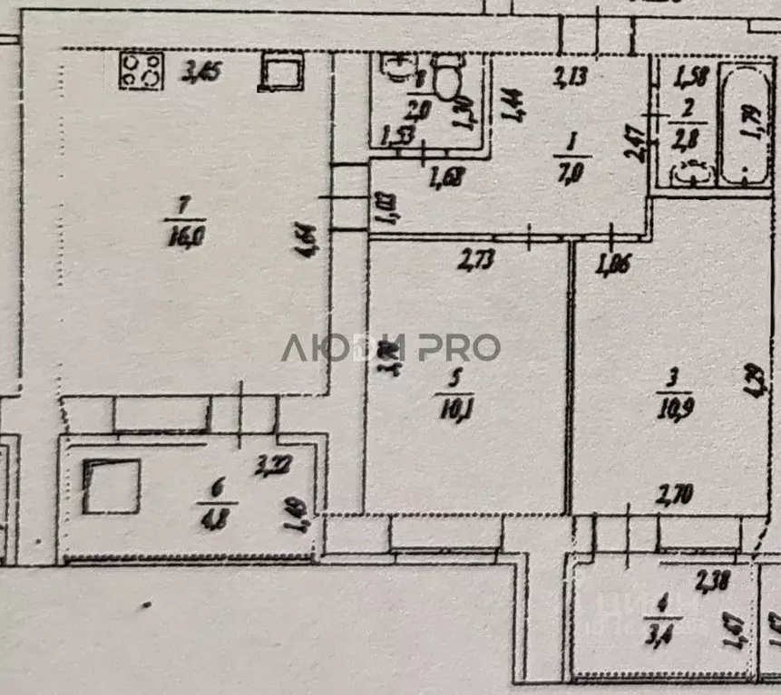 2-к кв. Башкортостан, Уфа Кремлевская ул., 50/2 (48.8 м) - Фото 2
