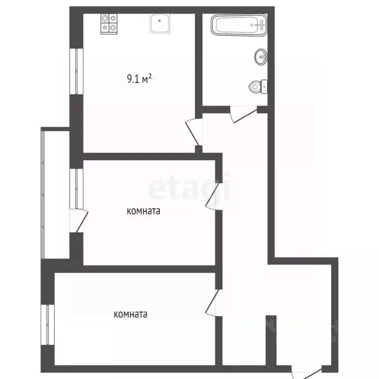 2-к кв. Забайкальский край, Могоча Березовая ул., 43 (48.2 м) - Фото 1