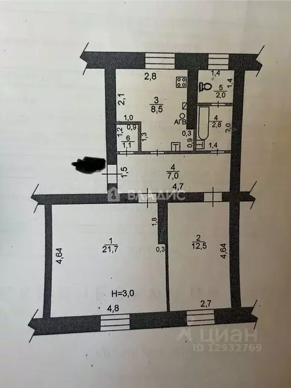 2-к кв. Пензенская область, Сердобск ул. Пушкина, 87 (55.6 м) - Фото 1