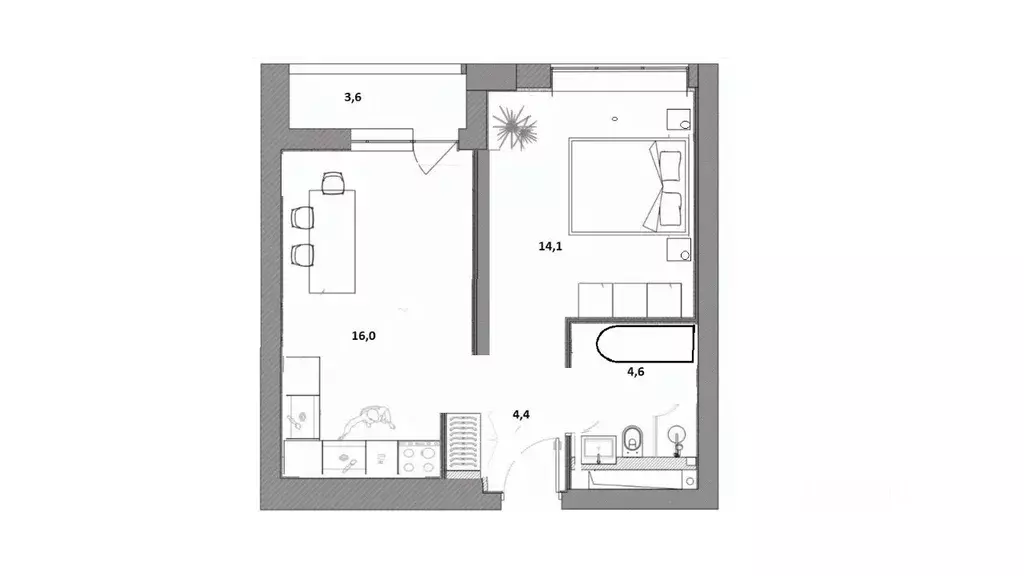 1-к кв. Санкт-Петербург Манчестерская ул., 5к1 (39.1 м) - Фото 2