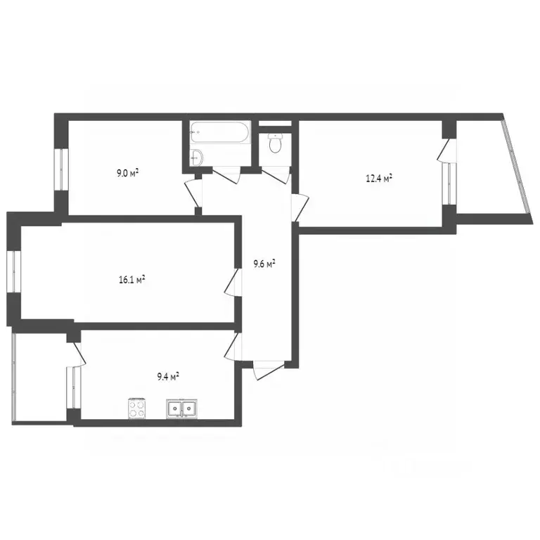 3-к кв. Крым, Симферополь ул. Героев Сталинграда (62.8 м) - Фото 1