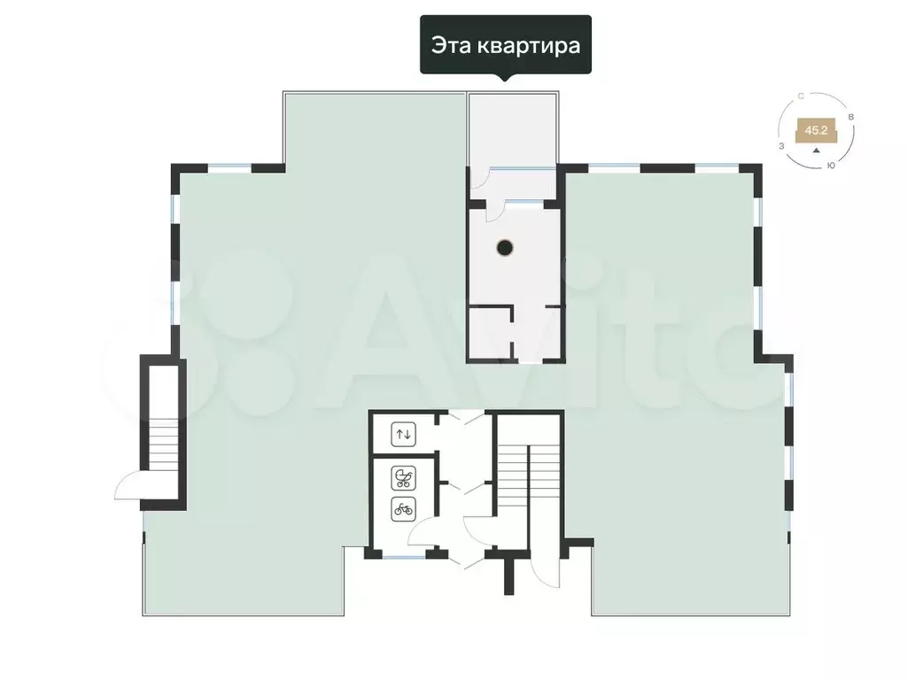 Квартира-студия, 25 м, 1/4 эт. - Фото 1