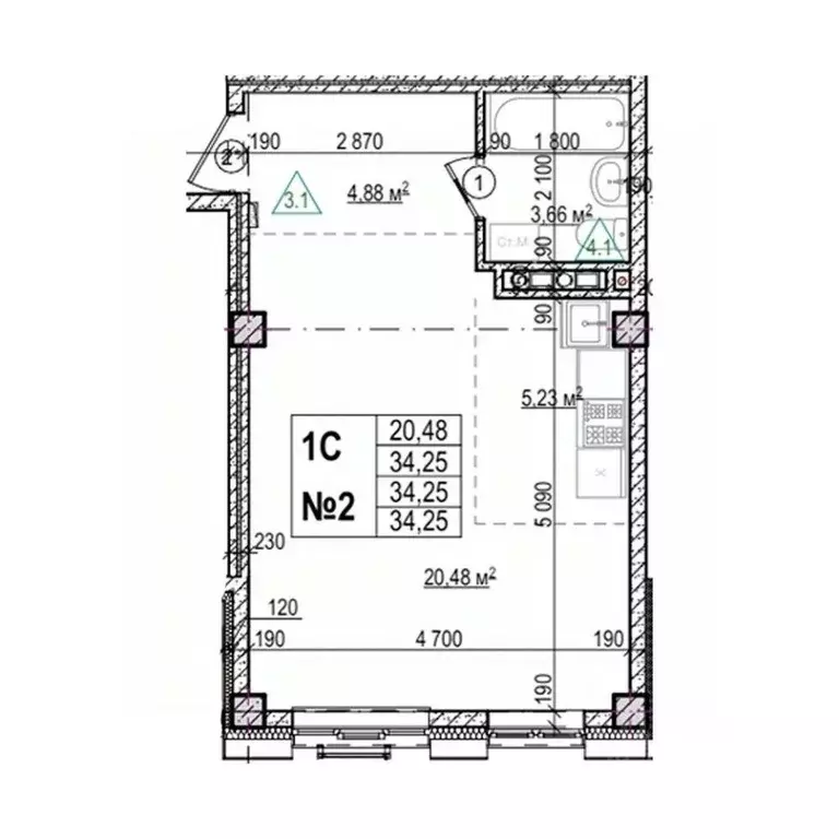 Студия Приморский край, Уссурийск Семь Ветров мкр, Уссури Парк жилой ... - Фото 1