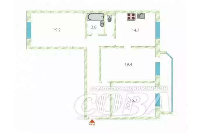 3-к кв. Тюменская область, Тюмень ул. Пермякова, 71к1 (91.2 м) - Фото 2