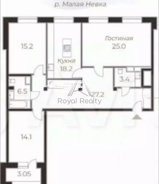 3-к кв. Санкт-Петербург Пионерская ул., 50 (120.0 м) - Фото 1