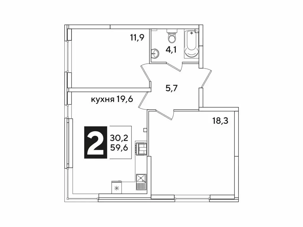 2-комнатная квартира: Краснодар, улица Западный Обход, 42 (59.2 м) - Фото 1