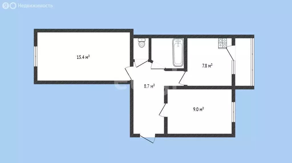 2-комнатная квартира: Черкесск, Первомайская улица, 35 (49.2 м) - Фото 1