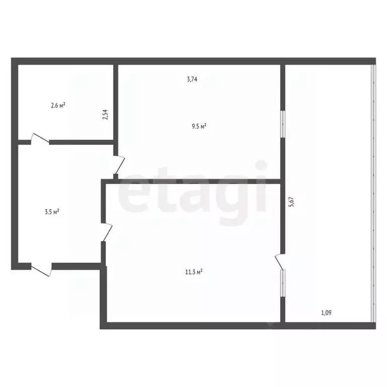 1-к кв. Амурская область, Благовещенский район, с. Чигири Лесная ул., ... - Фото 2