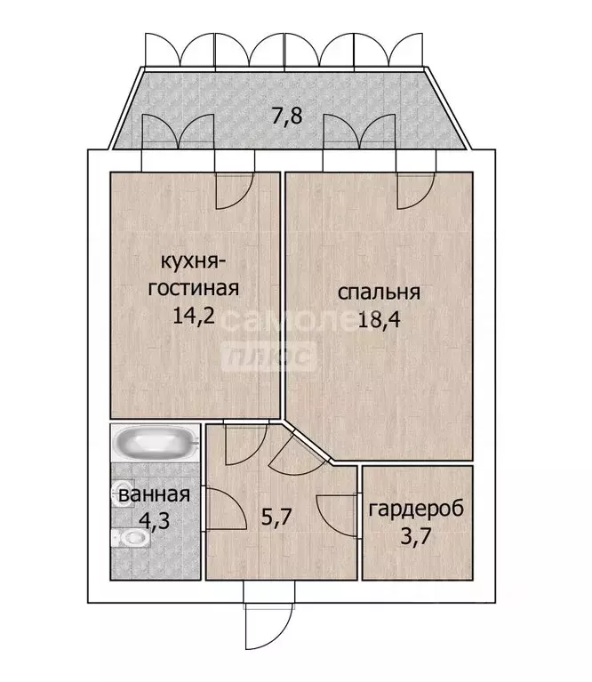 2-к кв. Башкортостан, Уфа ул. Шмидта, 158 (46.3 м) - Фото 1