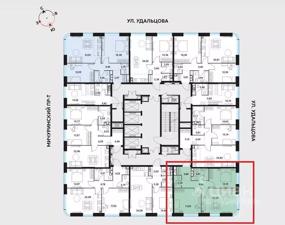 3-к кв. Москва Инноватор жилой комплекс, кБ (65.34 м) - Фото 1