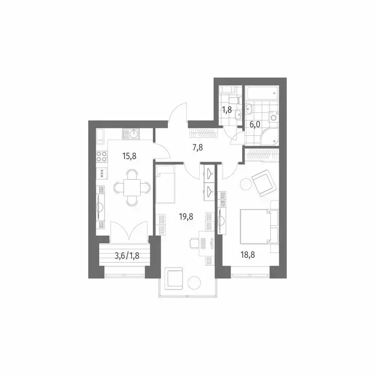 2-комнатная квартира: Санкт-Петербург, улица Академика Константинова, ... - Фото 0