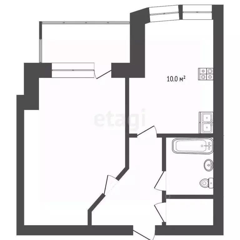 1-к кв. Тюменская область, Тюмень ул. 50 лет Октября, 3/1 (49.0 м) - Фото 1