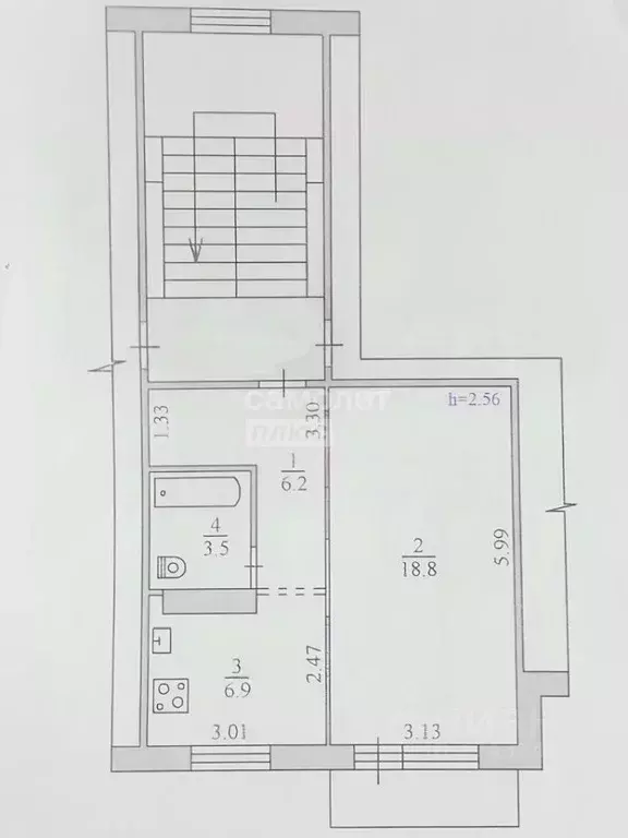 1-к кв. Амурская область, Благовещенск Станционная ул., 45 (36.2 м) - Фото 2