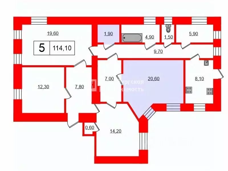 Комната Санкт-Петербург Лиговский просп., 125 (21.0 м) - Фото 1