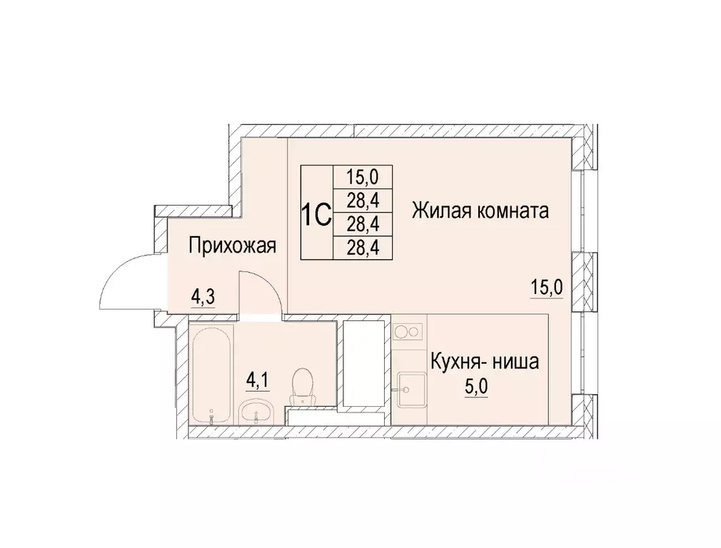 1-к кв. Московская область, Мытищи Медицинская ул., 11 (28.4 м) - Фото 0