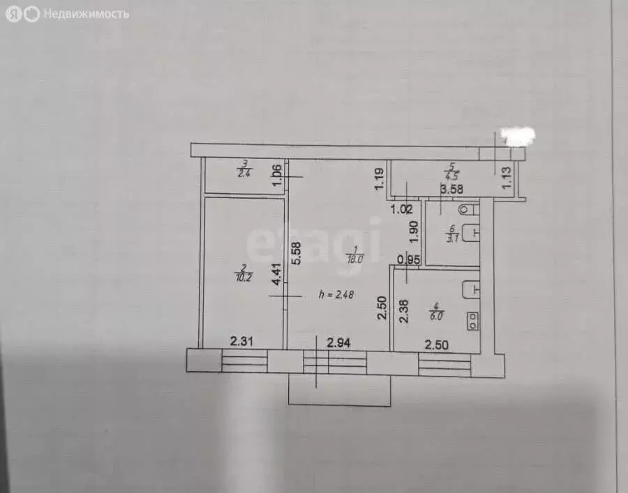 2-комнатная квартира: Казань, Тверская улица, 3 (44.2 м) - Фото 1