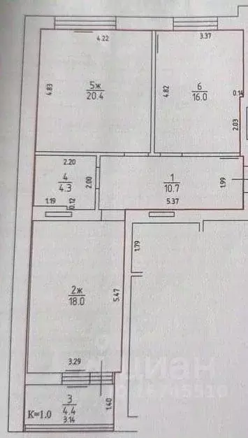 2-к кв. Калининградская область, Калининград ул. Горького, 168 (73.8 ... - Фото 2