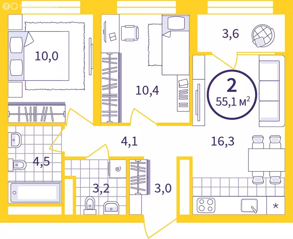 2-комнатная квартира: Екатеринбург, жилой район Уктус, ЖК Астон Сезоны ... - Фото 1