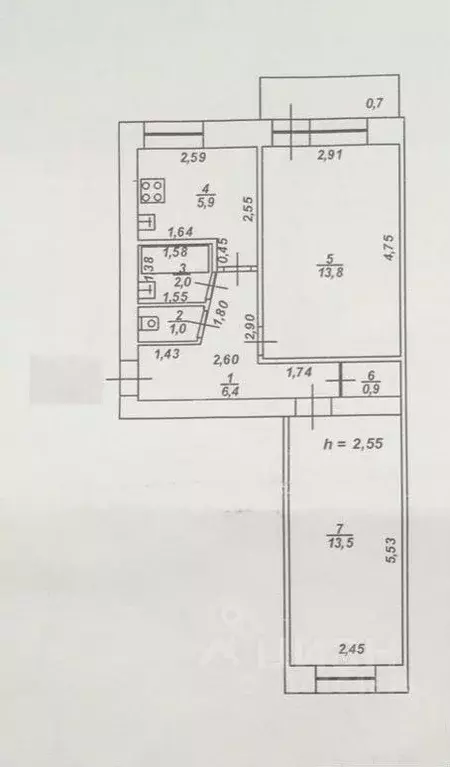 2-к кв. Тверская область, Тверь ул. Горького, 93/4 (43.0 м) - Фото 0