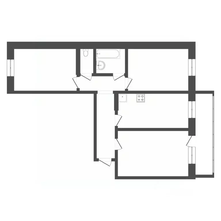 3-к кв. Тюменская область, Тюмень ул. Новоселов, 12к2 (67.3 м) - Фото 1