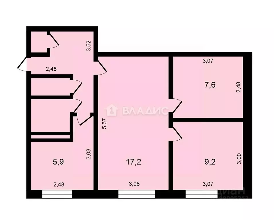 3-к кв. Ивановская область, Тейково Шестагинская ул., 48 (49.3 м) - Фото 1